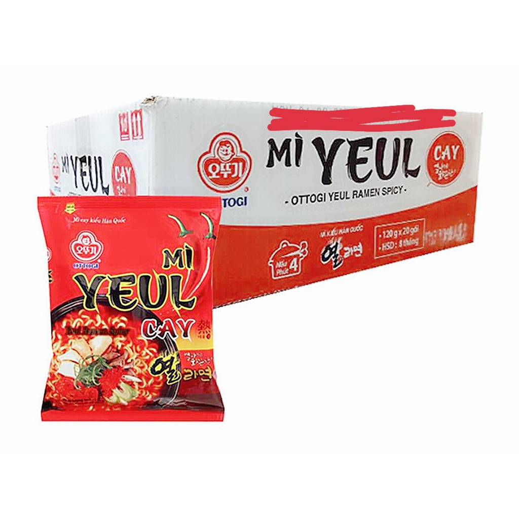 1 Thùng Mì Yeul Cay Hàn Quốc 20 gói 120g