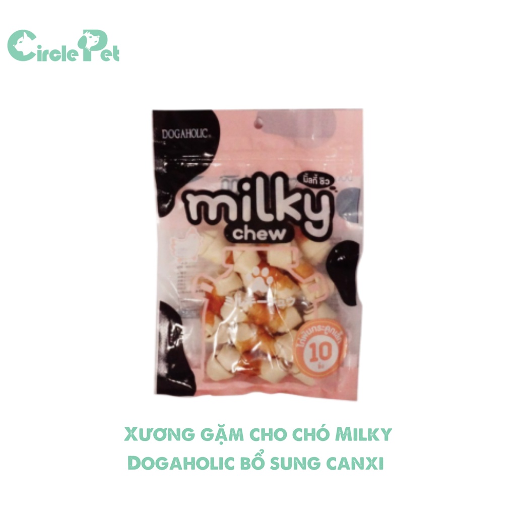Xương Gặm Cho Chó Milky Dogaholic Làm Sạch Răng Bổ Sung Canxi Túi 200g - Circle Pet