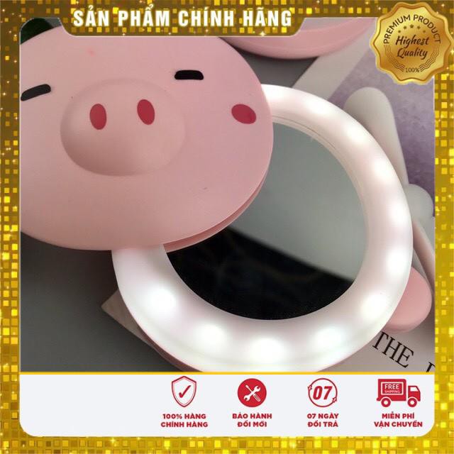 QUẠT CẦM TAY MINI HÌNH CON HEO ĐA NĂNG 3 TRONG 1 CÓ ĐÈN LED CÓ GƯƠNG ĐỂ SOI TIỆN LỢI CHO CÁC BẠN NỮ CỰC KUTE | BigBuy360 - bigbuy360.vn