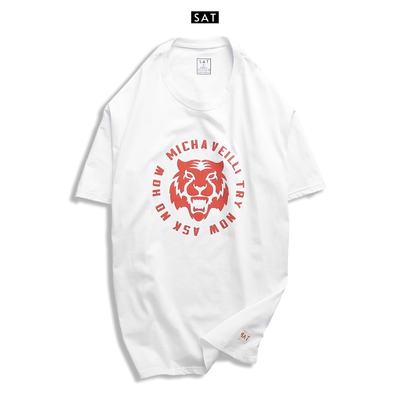 Áo thun trơn T'shirt Tiger cổ tròn SAT-03 unisex vải cotton mềm mịn dày dặn trẻ trung chuẩn form