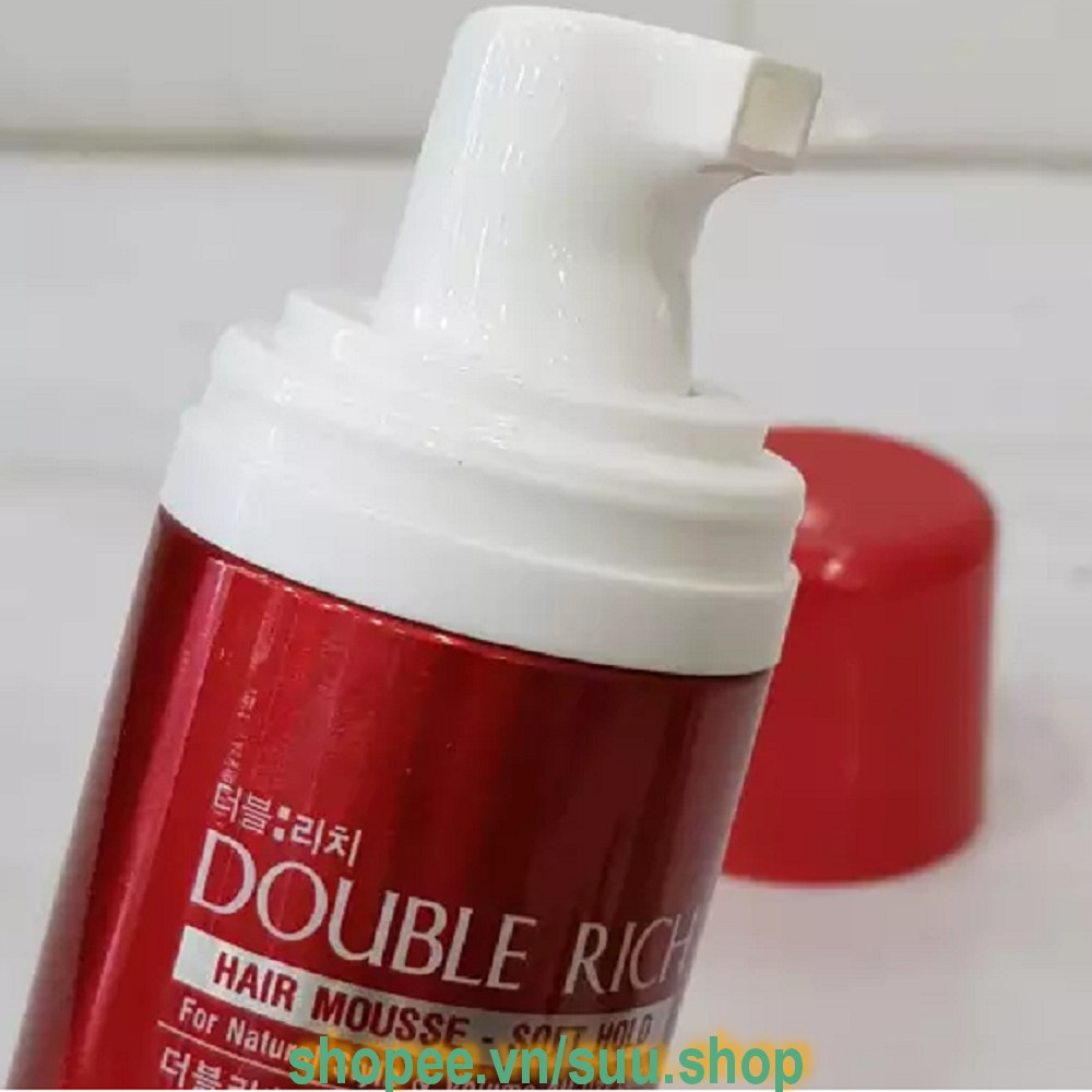 Mousse Tạo Kiểu Tóc 150ml Double Rich Giữ Nếp Tóc Tự Nhiên, Nuôi Dưỡng Tóc Bồng Bềnh, suu.shop cam kết 100% chính hãng.