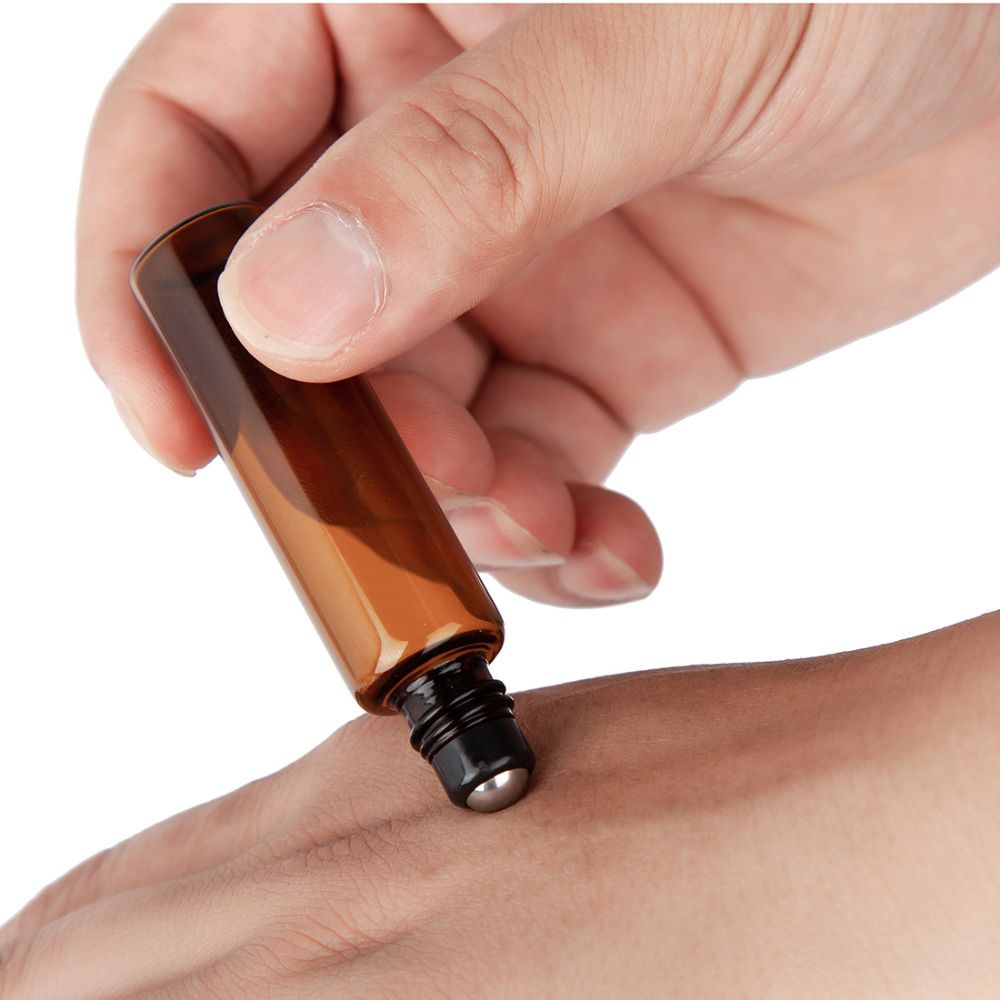 [Hàng mới về] Chai rỗng đựng nước hoa 1 / 2 / 3 / 5 / 10ml màu hổ phách có đầu lăn tiện lợi