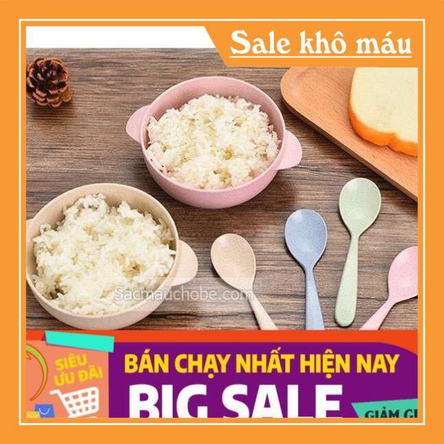 [freeShip-Khô Máu] BỘ BÁT THÌA LÚA MẠCH CHO BÉ TẬP ĂN DẶM (Kho Tiện Ích Family Mart)