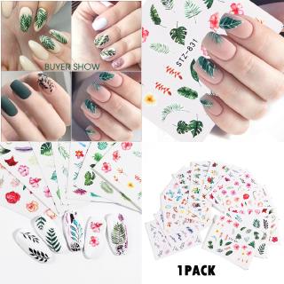 Decal nước họa tiết hoa lá dán móng nghệ thuật