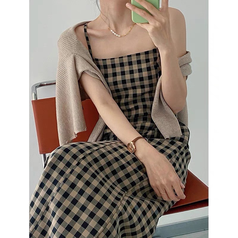VÁY 2 DÂY CARO VINTAGE ULZZANG 🧸