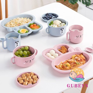 (Tặng Thìa Và Dĩa ) Khay Ăn Dặm Lúa Mạch Chia Ngăn Hình Thỏ Đáng Yêu Cho Bé SHOP MẸ TÔM