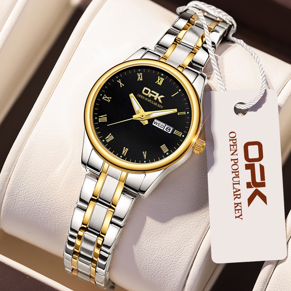 Đồng Hồ Quartz Nữ OPK 8121 Mặt Số Nhỏ Có Dây Đeo Thép Chống Nước Lịch Kép Phát Sáng Phong Cách Thanh Lịch | BigBuy360 - bigbuy360.vn
