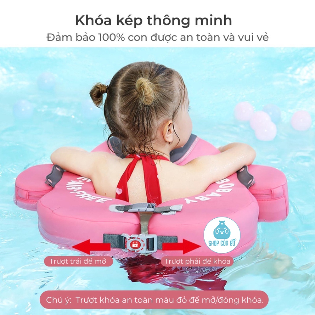 Phao bơi đeo bụng không bơm hơi cho bé 2-5 tuổi phao tập bơi chống lật Mambobaby