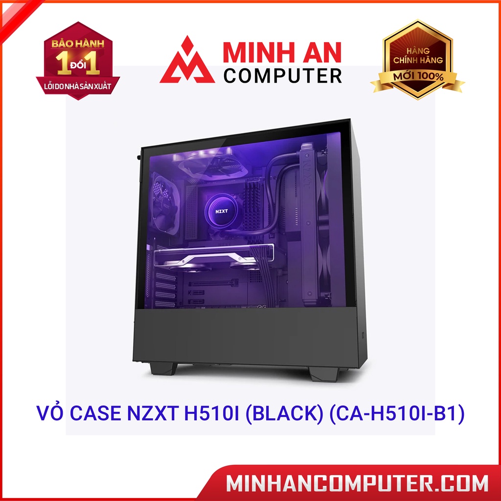 Vỏ Case máy tính NZXT H510i (Black) (CAH510iB1) Bảo hành 24 tháng