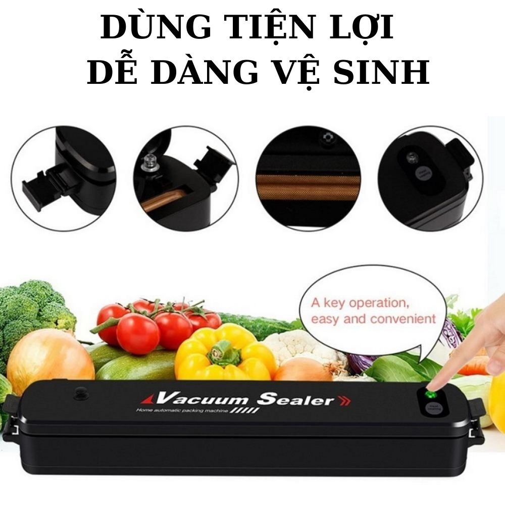 Máy Hút Chân Không Thực Phẩm Kèm Hàn Miệng Túi Vacuum Sealer Mẹ Gạo( TẶNG 10 túi hút )