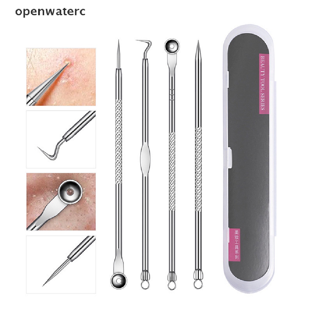Bộ 4 Dụng Cụ Loại Bỏ Mụn Đầu Đen Chăm Sóc Da Mặt