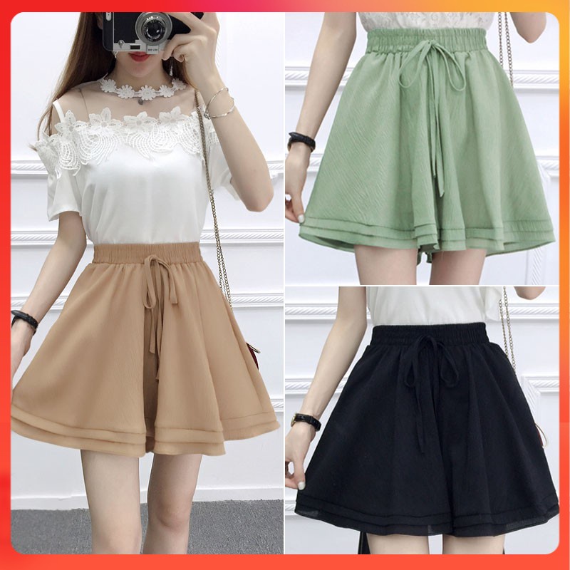 Quần short nữ,quần đùi nữ giả váy phong cách Hàn Quốc, chất liệu Đũi Hàn co dãn thấm hút mồ hôi đủ size40>68kg QS18