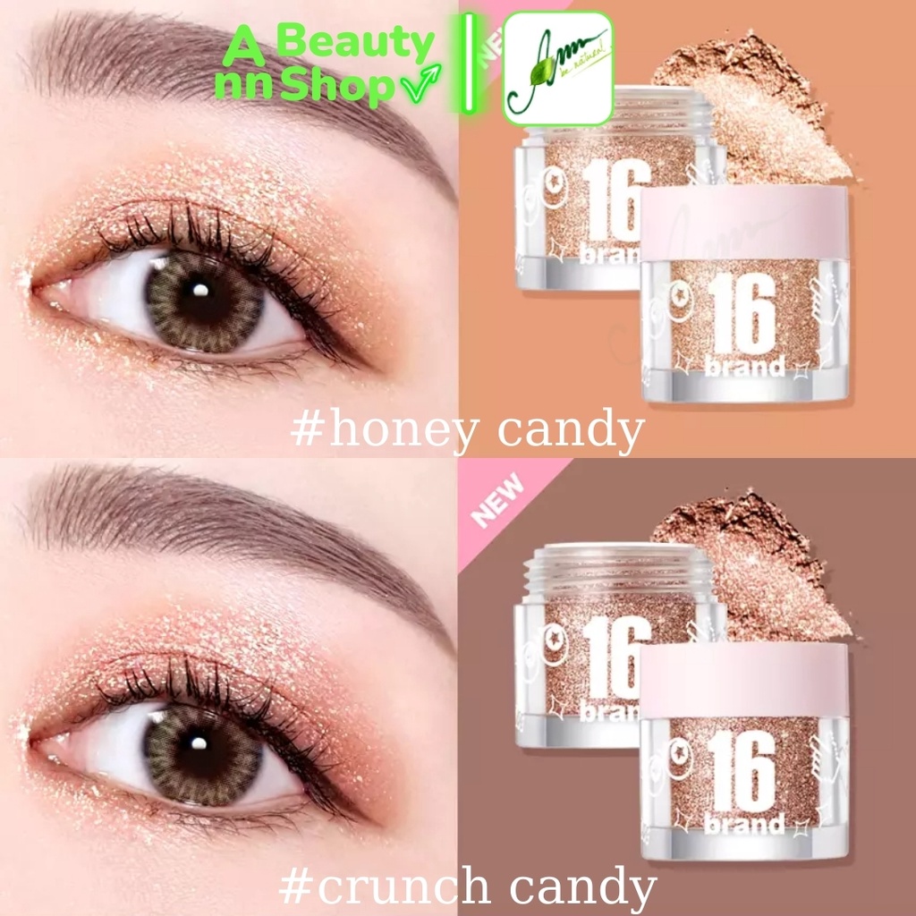 Nhũ Mắt Kim Tuyến 16brand Candy Rock Pearl Powder (date 3/2022)