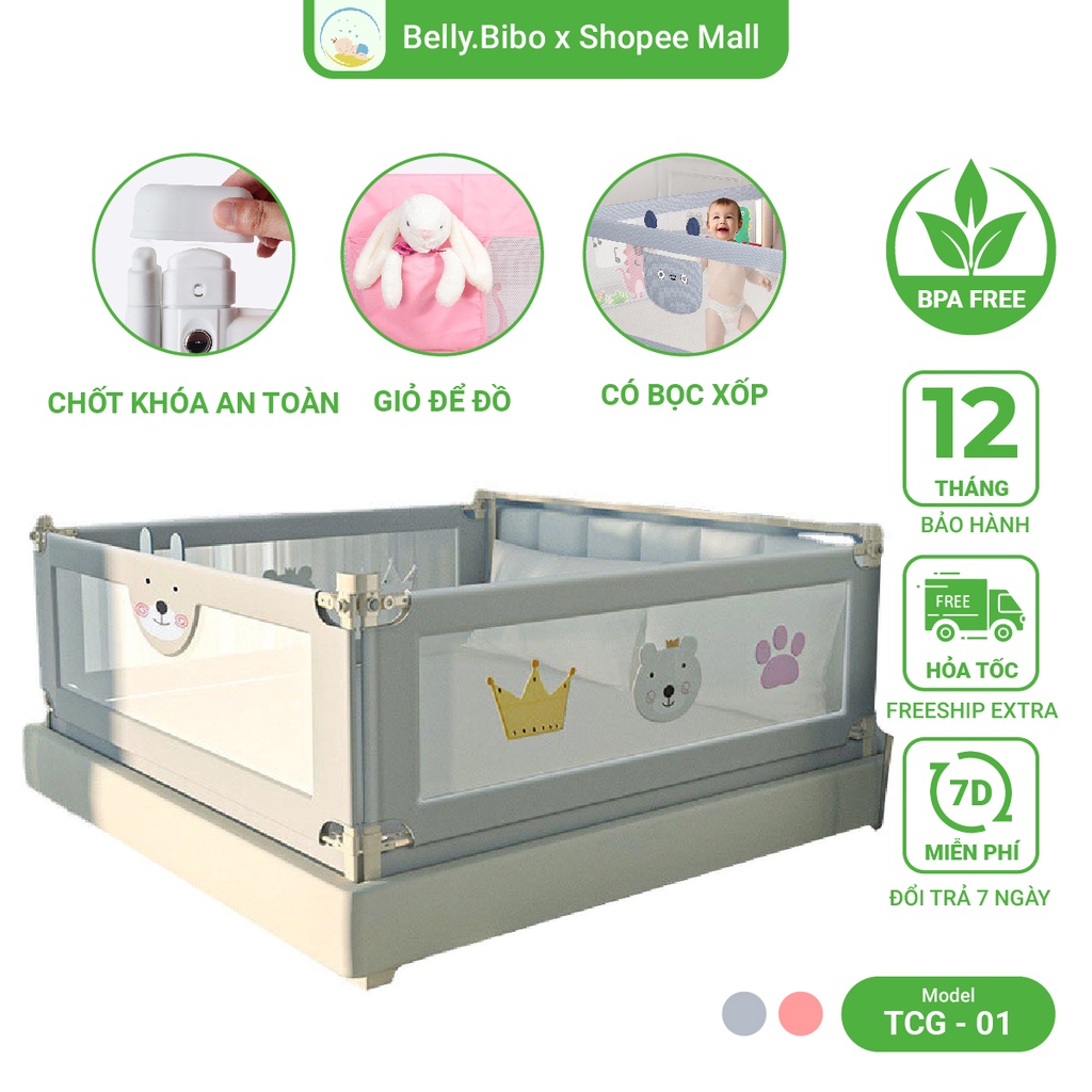 Thanh Chắn Giường Bellybaby Điều Chỉnh Độ Cao ( 1 Hộp 1 Thanh )