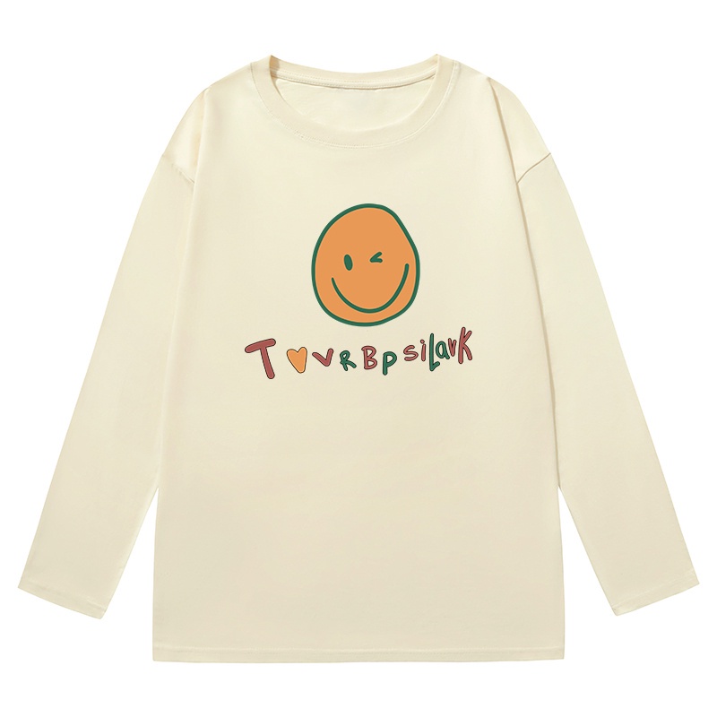 NRVP Áo thun nữ dài tay dáng rộng phong cách Hàn Quốc