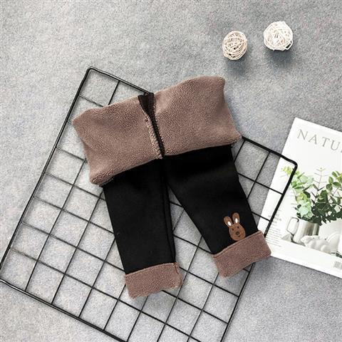 Quần legging vải lông cừu hai lớp dày dặn giữ ấm mùa thu đông cho bé gái 2021