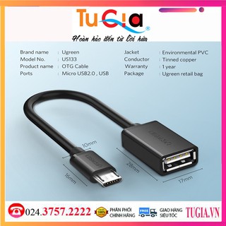 Cáp USB 2.0 to Micro USB OTG Ugreen 10396-Hàng Chính Hãng