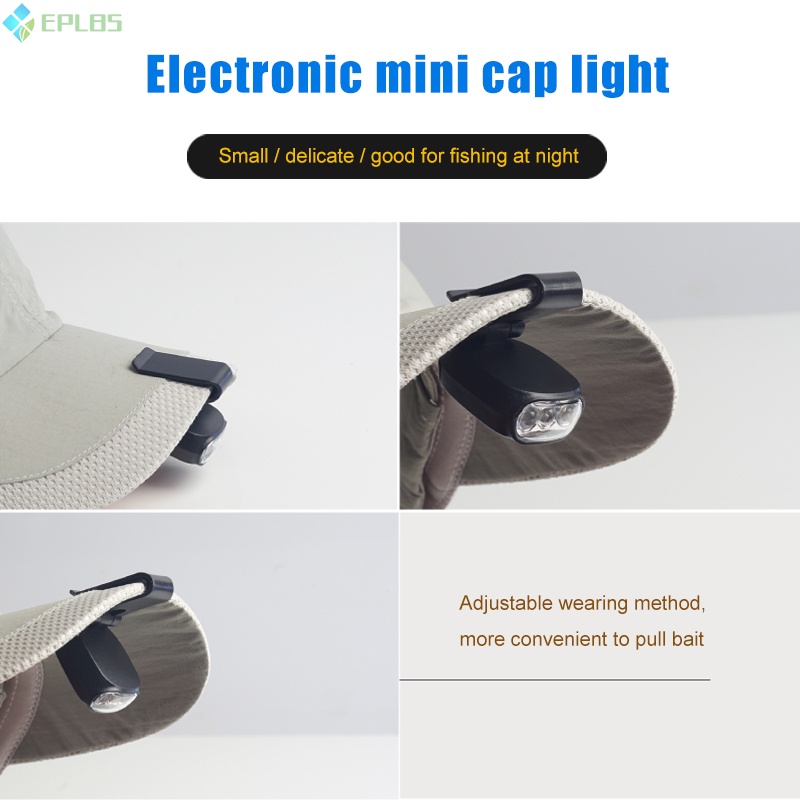 Đèn Led 3 Bóng Gắn Mũ Lưỡi Trai Có Thể Xoay Tiện Dụng