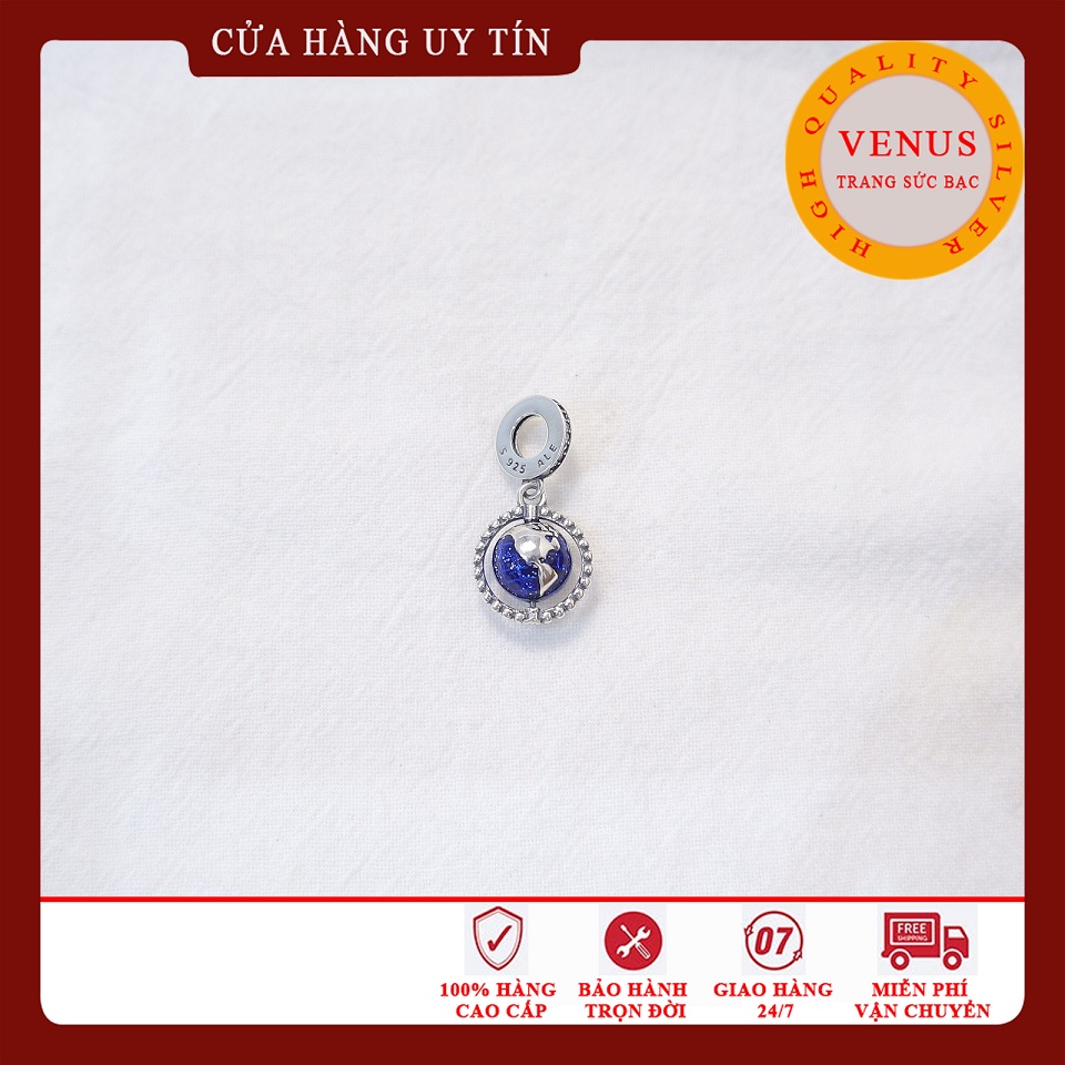 [Charm bạc 925 cao cấp] Charm treo quả đất- Mã sản phẩm VENUSQĐ