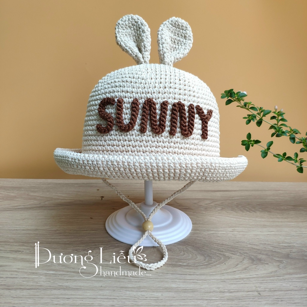Nón Tai Thỏ Có Thêu Tên Cho Bé