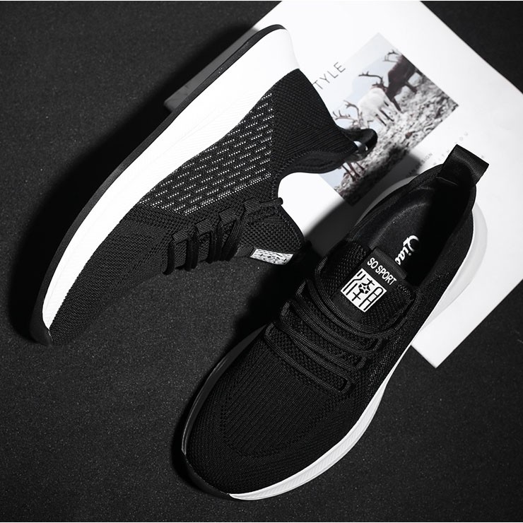 Giày nam - giày sneaker đen trắng phong cách trẻ trung G1128 | BigBuy360 - bigbuy360.vn