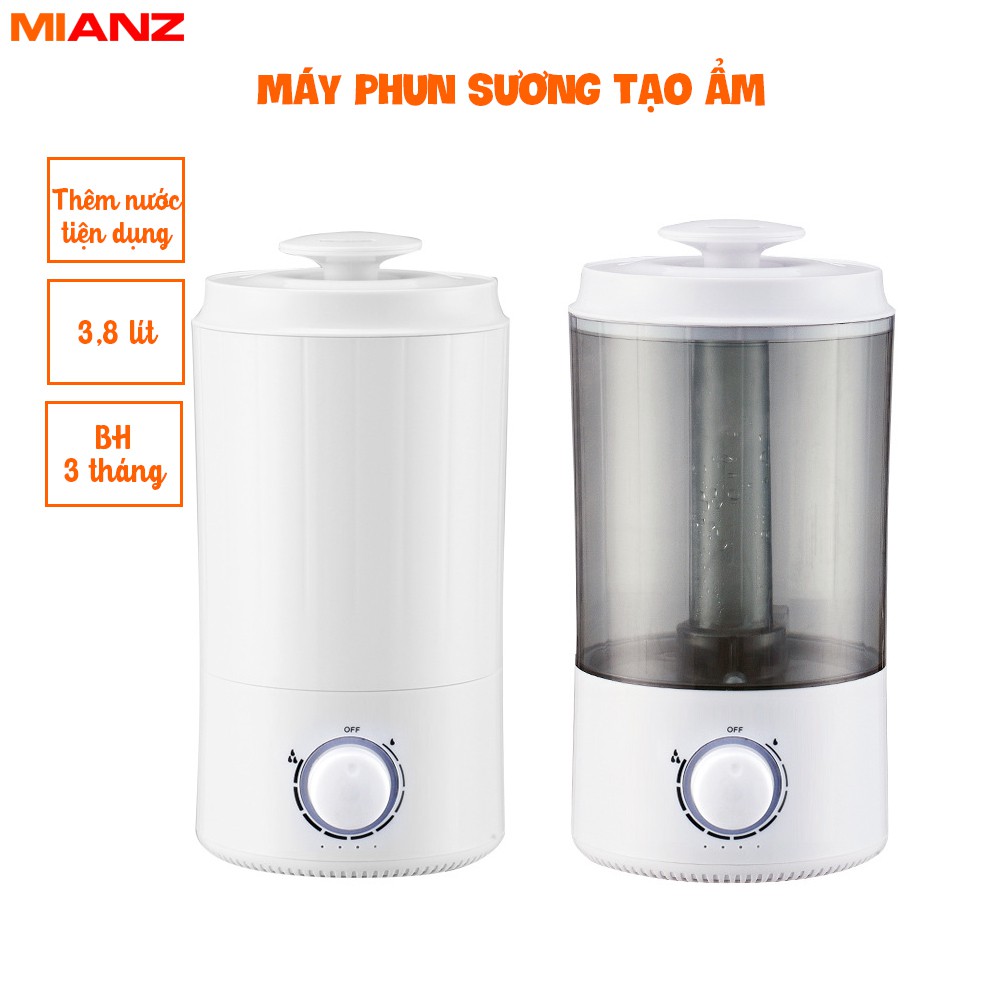 Máy phun sương Mianz Store  HẸN GIỜ 12h hoạt động - Máy xông tinh dầu nhựa CL cao - 3.8L