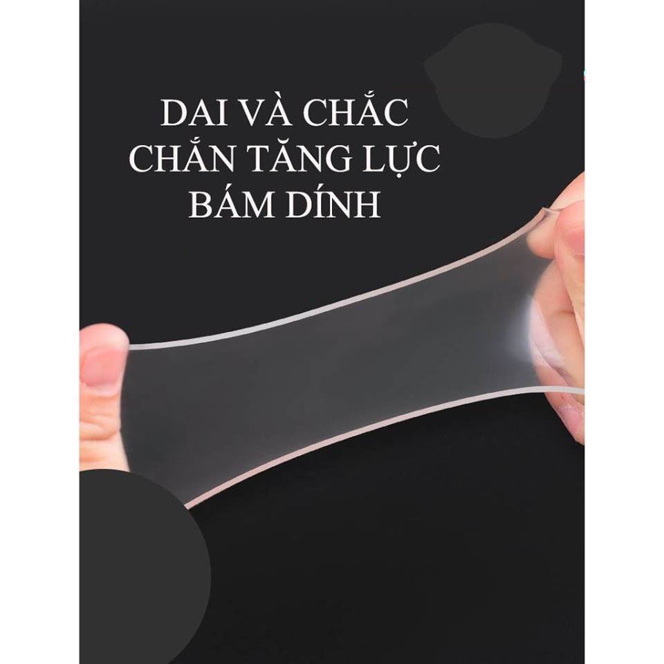 Băng Dính 2 Mặt Trong Suốt Nano Siêu Dính tái sử dụng