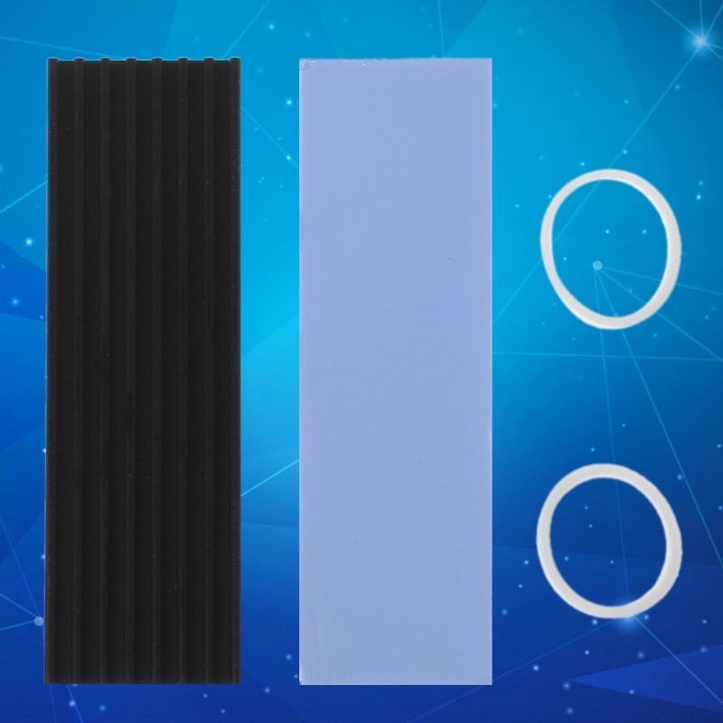 Set 1 Miếng Tản Nhiệt Nhôm & Đệm Cho SSD NVME M.2 - Mượt Mà Siêu Mát