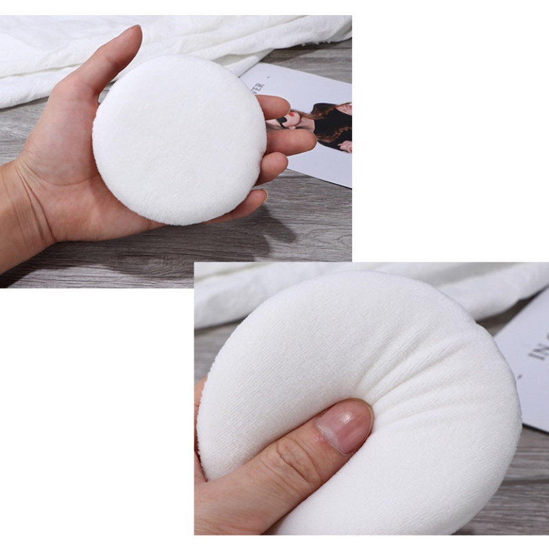 Mút đánh phấn phủ hình tròn kích thước lớn 10.5cm chất liệu bông phế phẩm