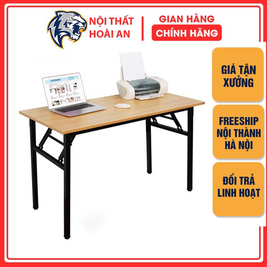 Bàn Gỗ Gấp Gọn HA13 Chân Sắt Sơn Tĩnh Điện Cực Đẹp, Tháo Lắp Đơn Giản - Nội Thất Hoài An