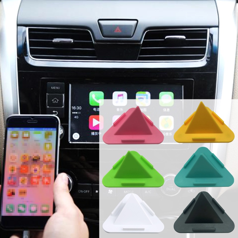 Giá Đỡ Điện Thoại / Máy Tính Bảng Bằng Silicon Hình Kim Tự Tháp Chống Trượt Tiện Dụng Cho Xe Hơi