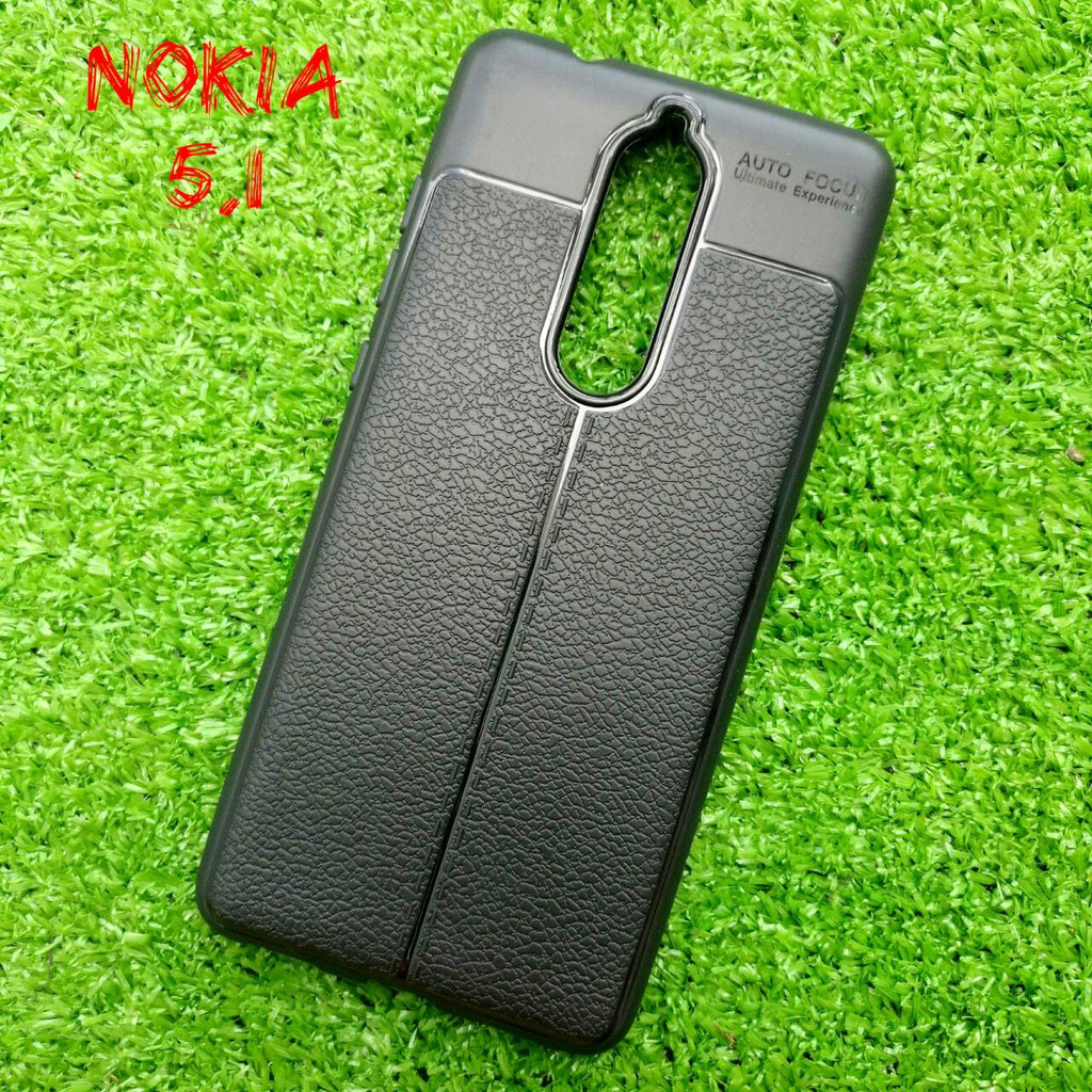 Ốp Lưng Nokia 5.1 Dẻo Giả Da Đen Đẹp