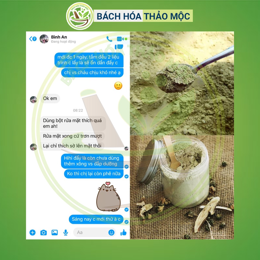 Bột Rửa Mặt Thảo Dược Sâm Hồng Hoa Sạch Da Giảm Mụn Da Sáng Hồng | Bách Hóa Thảo Mộc