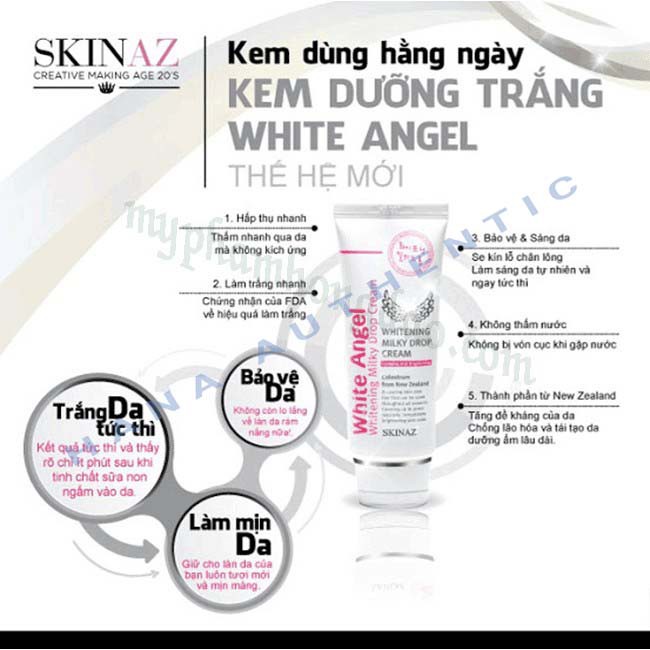 [FREESHIP] Kem dưỡng trắng da White Angel Hàn Quốc - SPF 50 +, PA +++.