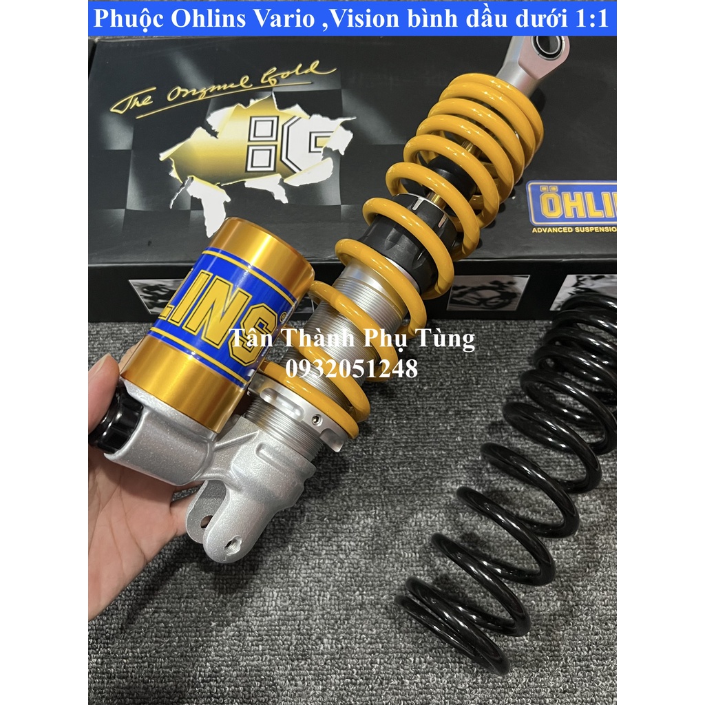 Phuộc Ohlins Vario, Click, Vision bình dầu dưới hàng 1:1 đẹp, nét có tặng kèm lò xo