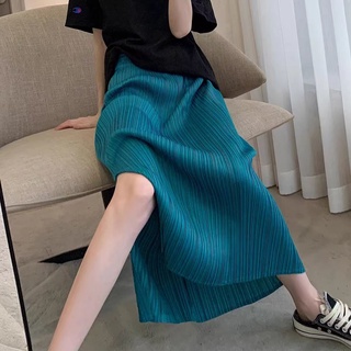 Xiaohongshu Chân Váy Xếp Ly Dài Trung Bình Co Giãn Xếp Ly Thần Tiên Thủ Công Issey Miyake pp