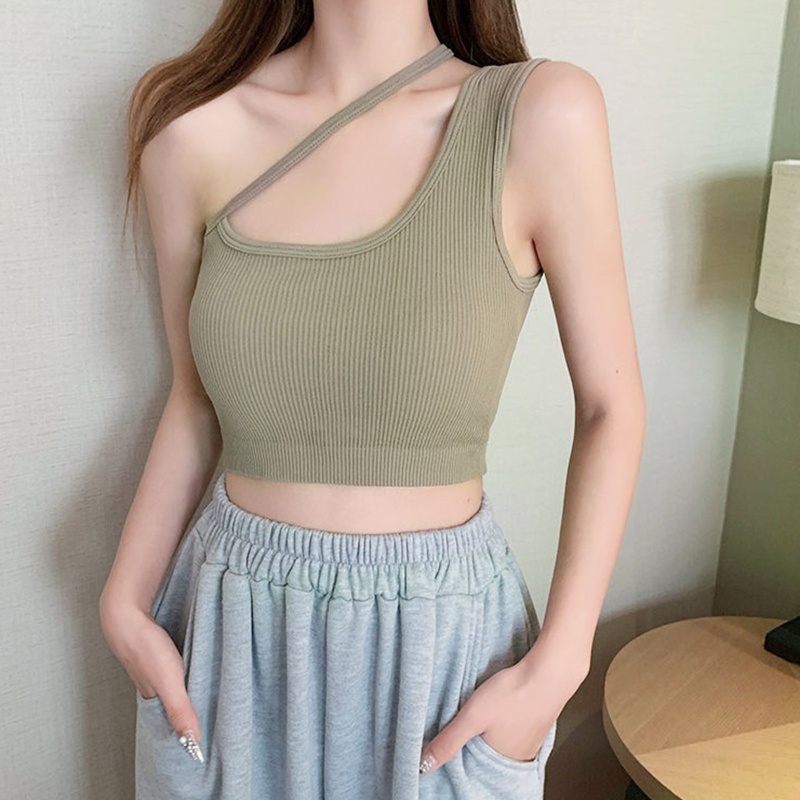 Brroa Áo Ống Crop Top Hai Dây Có Đệm Ngực Gợi Cảm Cho Nữ