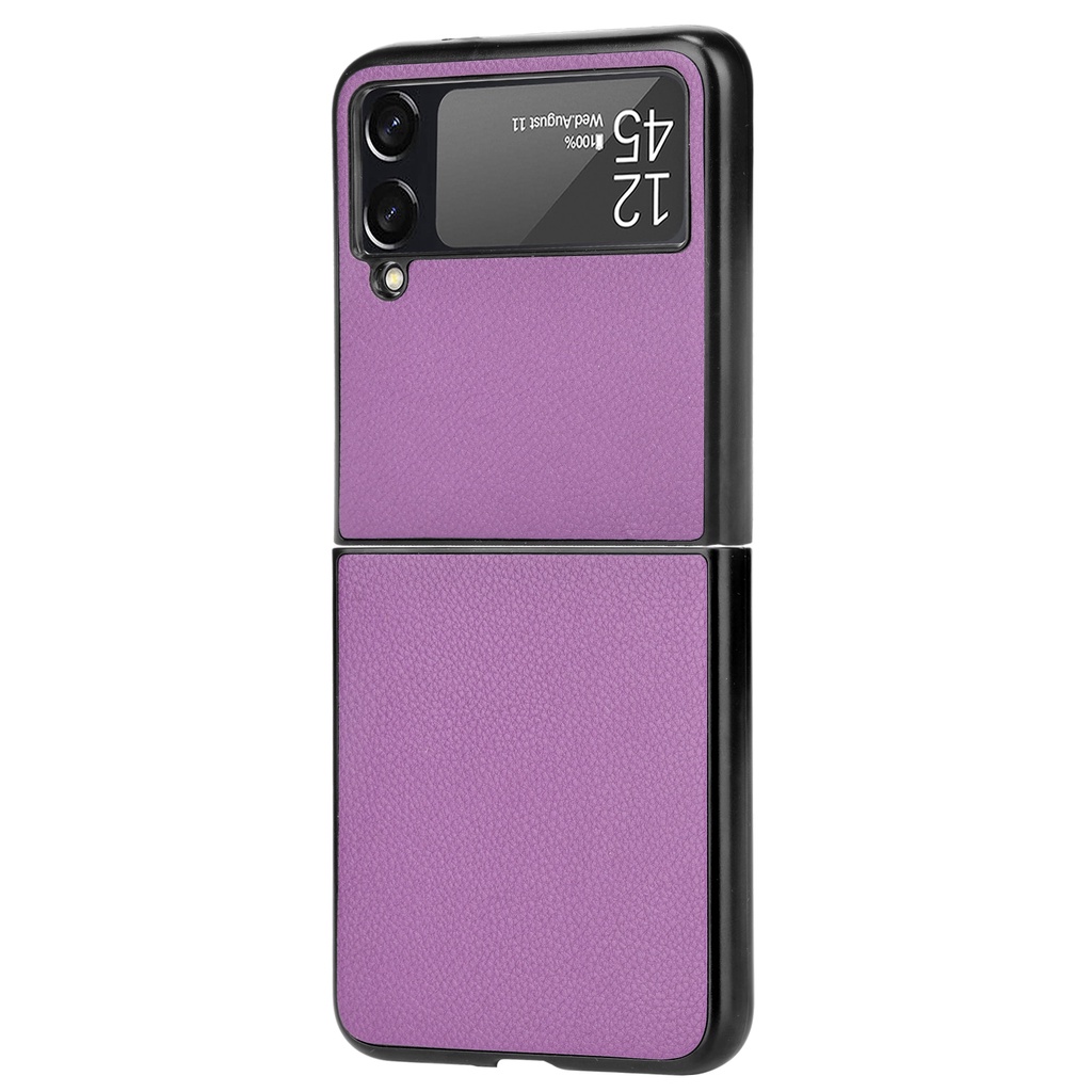 Ốp điện thoại da PU cứng siêu mỏng thời trang cho Samsung Galaxy Z Flip 3 5g / Samsung Z Flip3 Zflip3