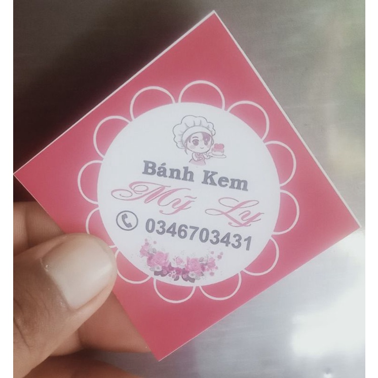 Tem decal dùng dán thùng bánh kem có lớp keo in theo yêu cầu