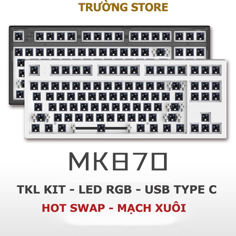 KIT Tenkeyless MK870 Led RGB - Hotswap mạch xuôi