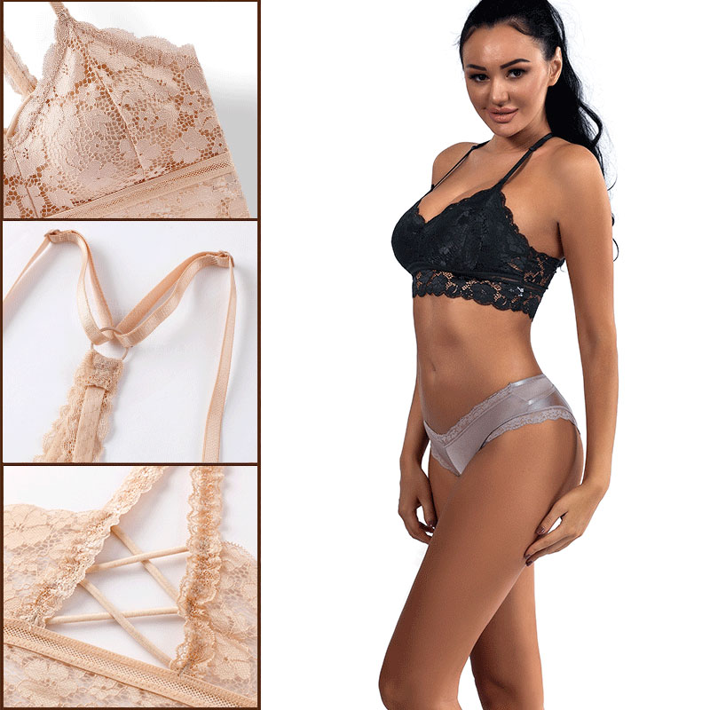 Áo ngực dây bắt chéo sau lưng phối ren quyến rũ dành cho nữ