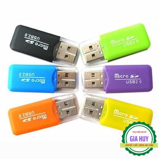 Đầu Đọc Thẻ Nhớ Mini Usb 20FREESHIP 50K Cho Laptop Nhiều Màu Sắc