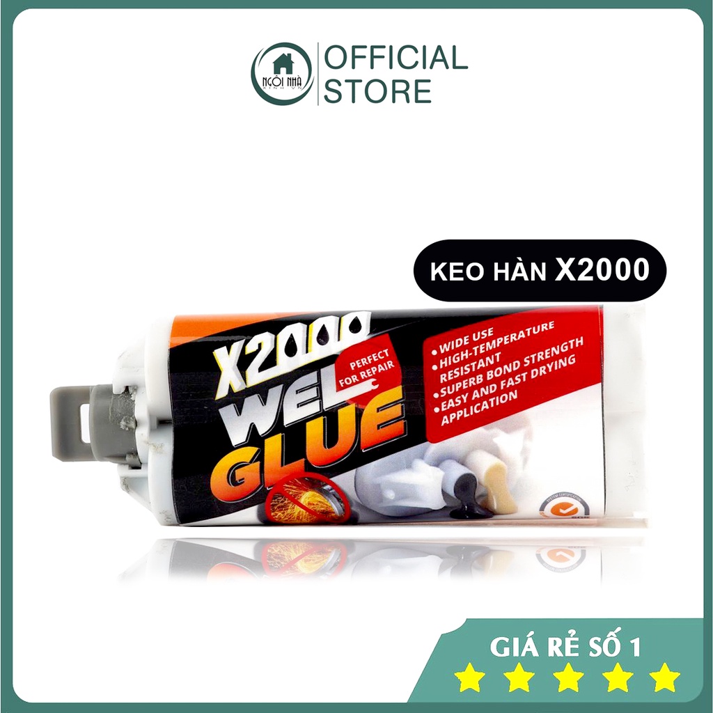 Keo dán sắt X2000 2 thành phần chịu nhiệt chịu va chạm tác động mạnh, Keo hàn AB dán sắt siêu dính đa năng X2000