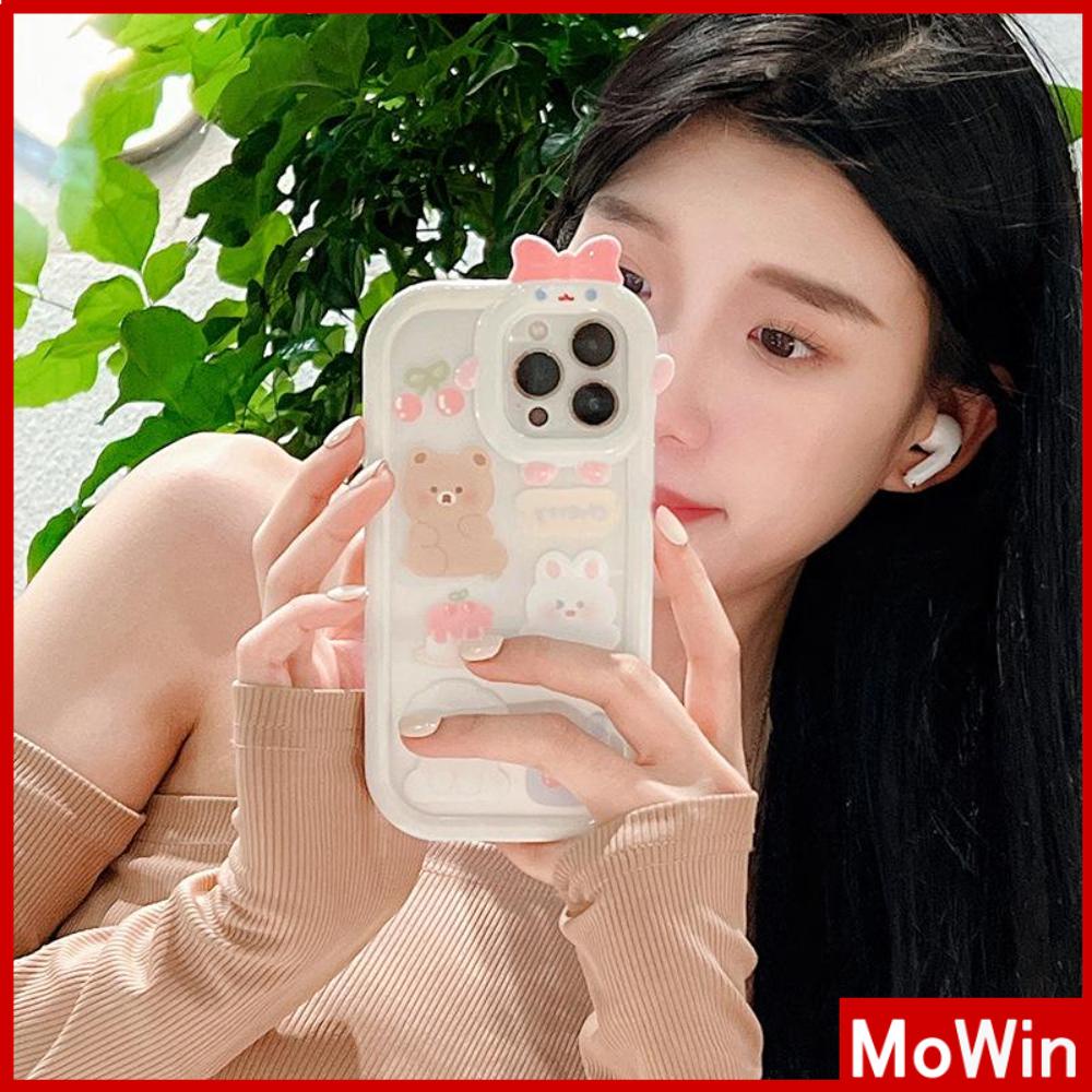 Ốp điện thoại silicon túi khí chống sốc in gấu thích hợp cho iPhone 11 Pro Max 13 Pro Max 12 Pro Max 7Plus xr XS Max