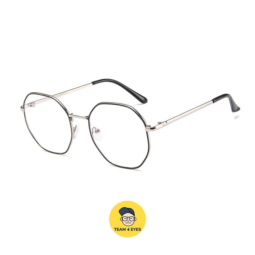 [ Ảnh thật ] Kính cận form bát giác tròn size tròng 5,2cm 0 độ cắt ánh sáng xanh | BigBuy360 - bigbuy360.vn