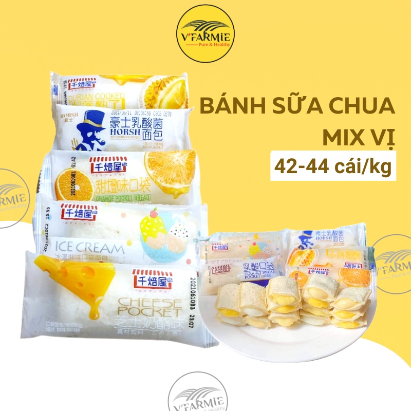 Bánh sữa chua mix vị truyền thống, phô mai, cam, sầu riêng, ice cream mới 1kg