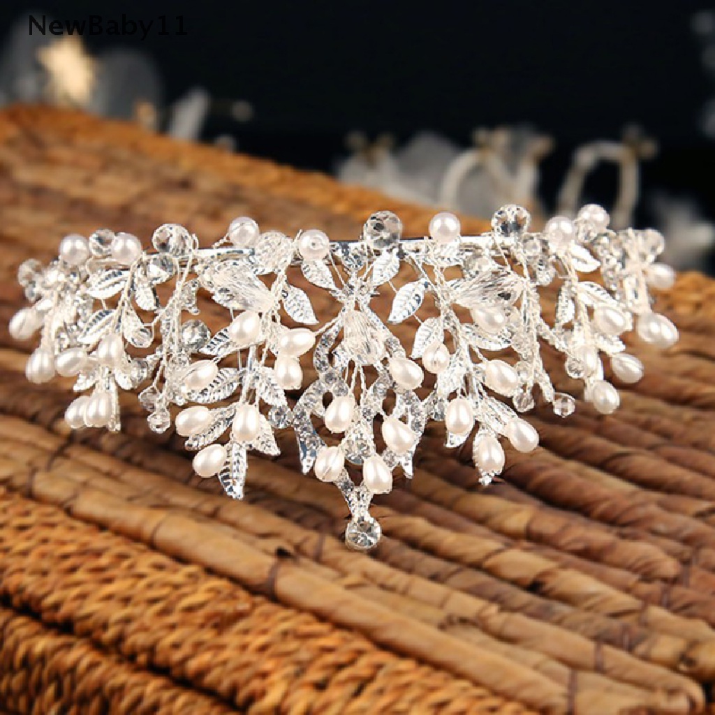 Cài Tóc Hình Vương Miện Đính Ngọc Trai Cho Cô Dâu