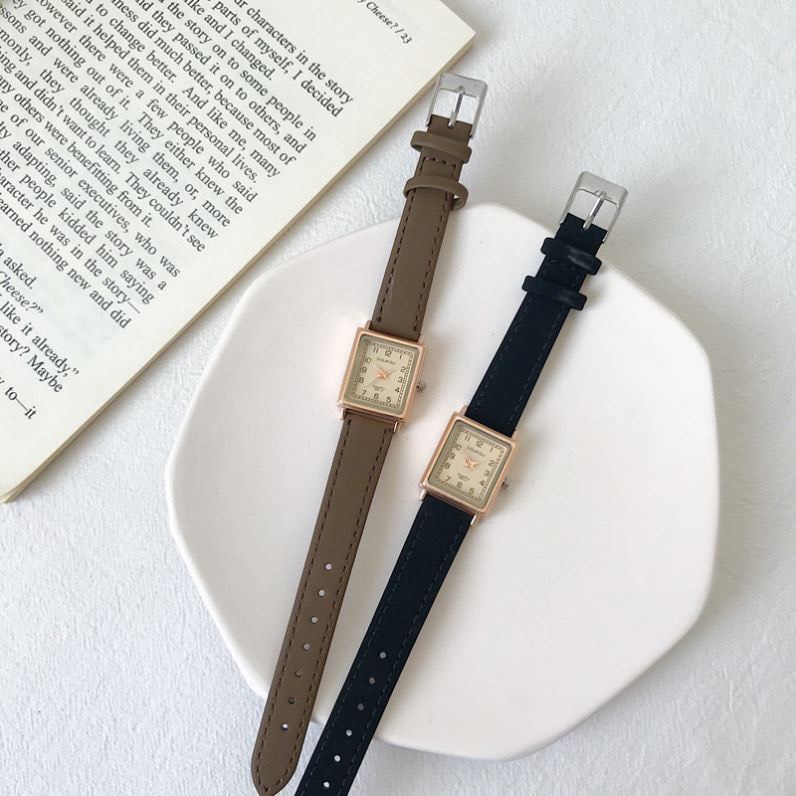 Đồng hồ nữ thương hiệu DOU.KOU mặt vuông phong cách vintage nhẹ nhàng - DHV15