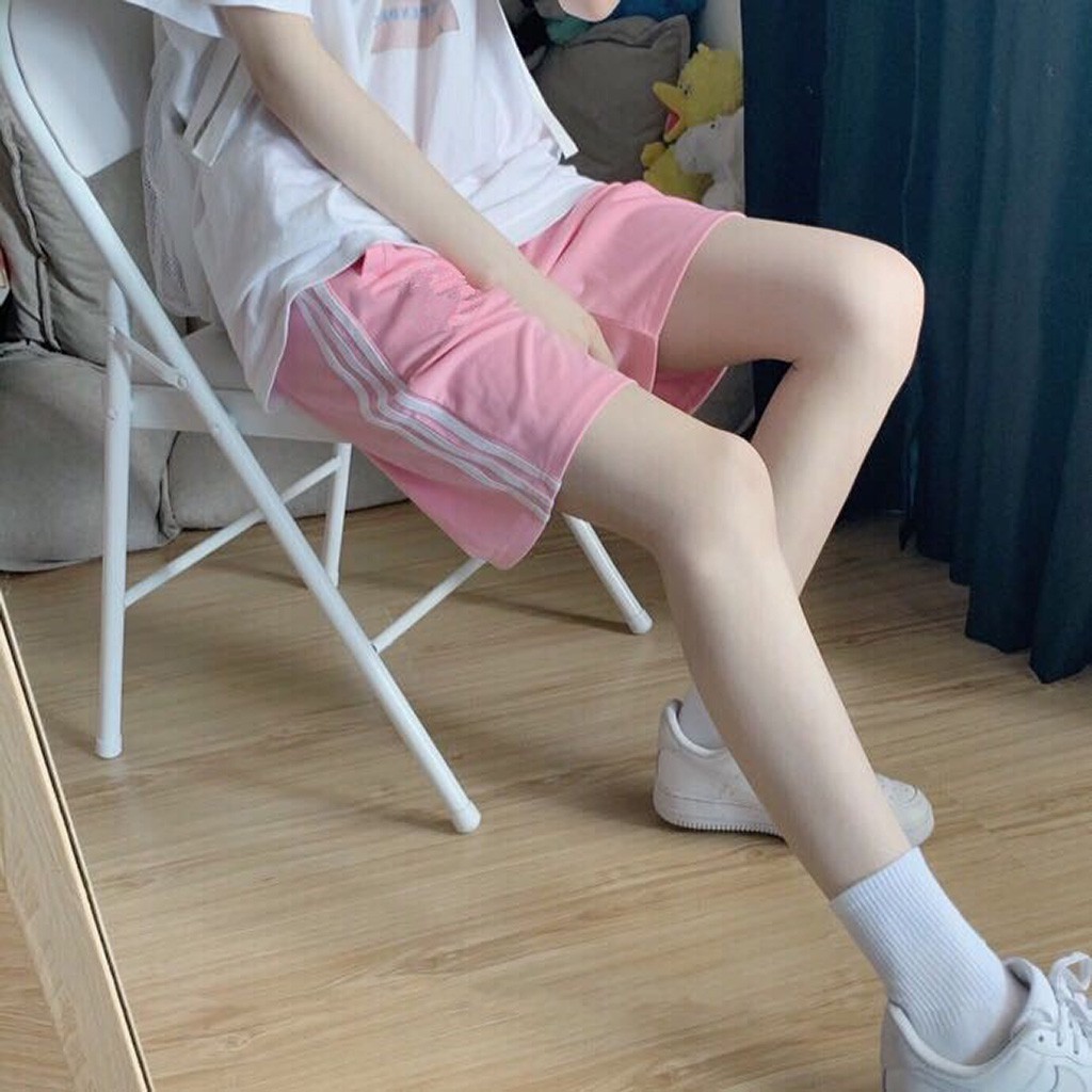 Quần Short Nam Nữ Thun 3 Sọc Form Rộng Unisex - Kiểu quần sooc đùi nữ 3 Line thể thao Leevin Store | BigBuy360 - bigbuy360.vn