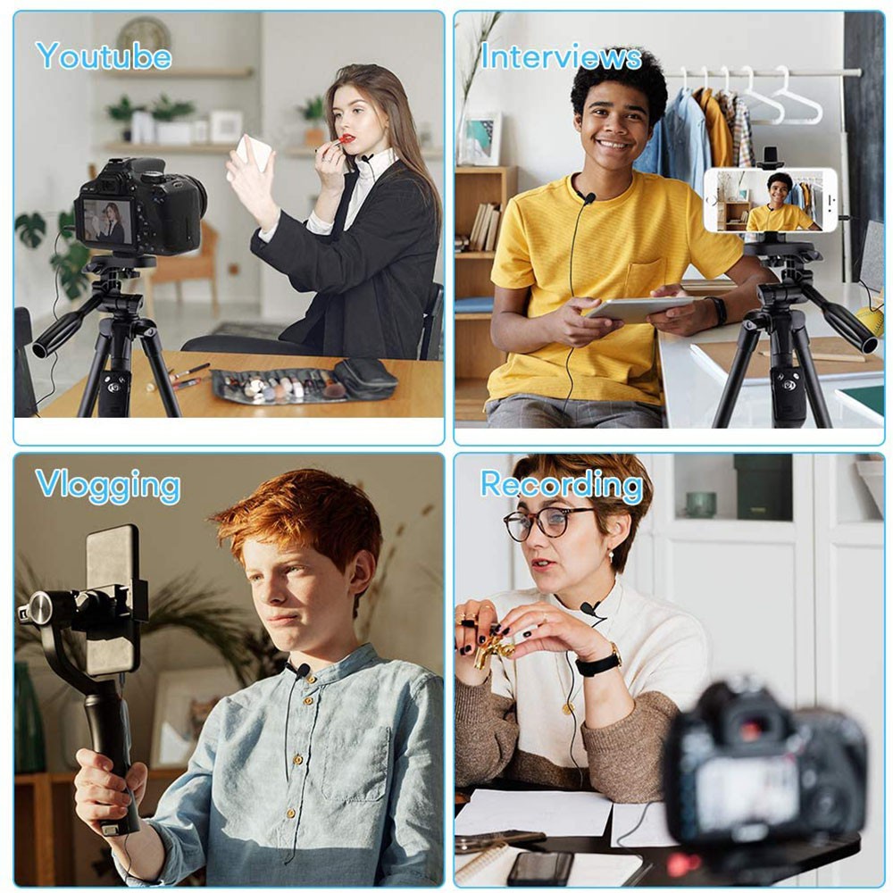 Kép micro Lavalier nhỏ 3,5mm Kẹp cổ áo nhỏ Microphone Mic Studio Veel Condenser Điện thoại thông minh Microphone